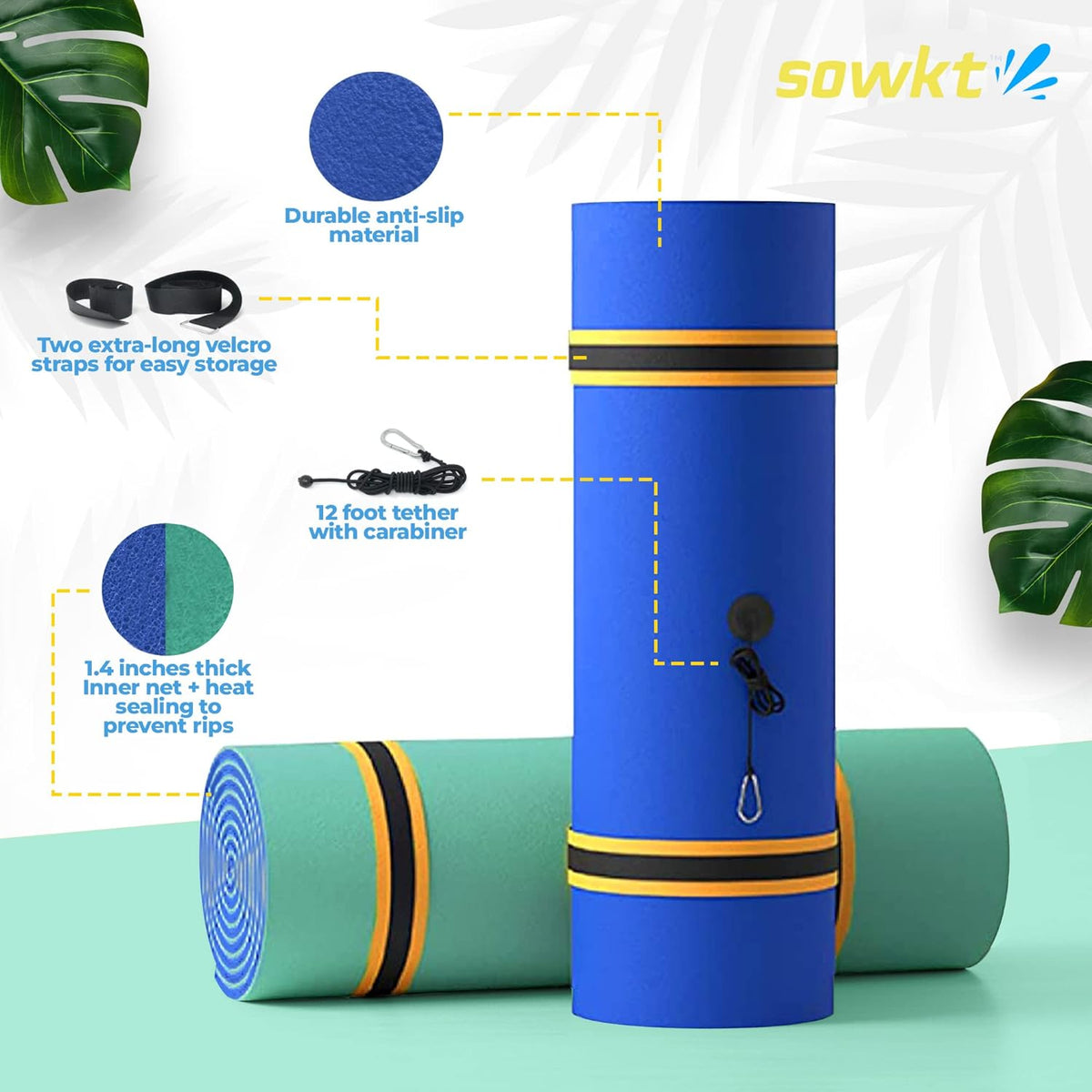 SOWKT Lily Pad Floating Mat (18 x 6 ft) Made in USA Premium Floati sowkt