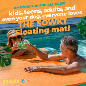 Floating Island For Lakes or Pools - 9 X 6 FEET (ORANGE/GREEN)