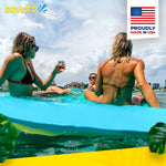 Load image into Gallery viewer, Floating Island For Lakes or Pools - 9 X 6 FEET (YELLOW/POWDER BLUE)
