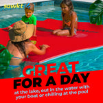 Load image into Gallery viewer, Floating Island For Lakes or Pools - 9 X 6 FEET (RED/POWDER BLUE)
