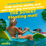 Load image into Gallery viewer, Floating Island For Lakes or Pools - 9 X 6 FEET (YELLOW/POWDER BLUE)
