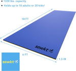 Load image into Gallery viewer, SOWKT Lily Pad Floating Mat (18 x 6 ft) - Made in USA - Premium Floating Water Mat for The Lake and Boating - Giant Floating Water Pad for Lakes | Lilly Pad Floating Water Dock (Blue/Yellow)
