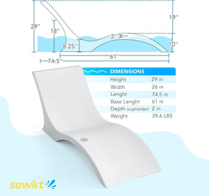 LUX in-Pool Lounge Chairs - Premium Shelf Lounge - Up to 9" in The Water and 16,000 Hours in The Sun