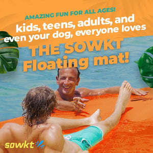 SOWKT Lily Pad Floating Mat (18 x 6 ft) - Made in USA - Premium Floating Water Mat for The Lake and Boating - Giant Floating Water Pad for Lakes | Lilly Pad Floating Water Dock (Orange/Green)