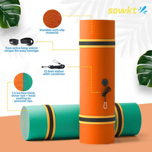 SOWKT Lily Pad Floating Mat (18 x 6 ft) - Made in USA - Premium Floating Water Mat for The Lake and Boating - Giant Floating Water Pad for Lakes | Lilly Pad Floating Water Dock (Orange/Green)