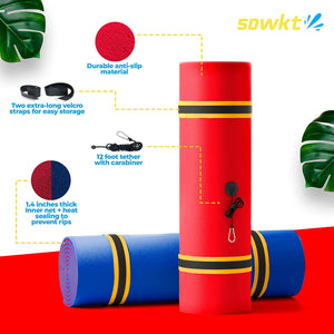 Floating Island For Lakes or Pools - 9 X 6 FEET (RED/BLUE)