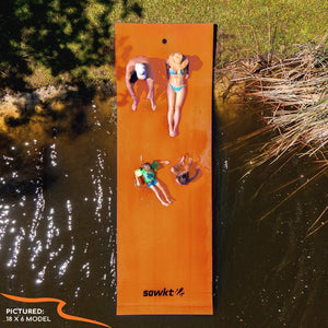 SOWKT Lily Pad Floating Mat (18 x 6 ft) - Made in USA - Premium Floating Water Mat for The Lake and Boating - Giant Floating Water Pad for Lakes | Lilly Pad Floating Water Dock (Orange/Green)