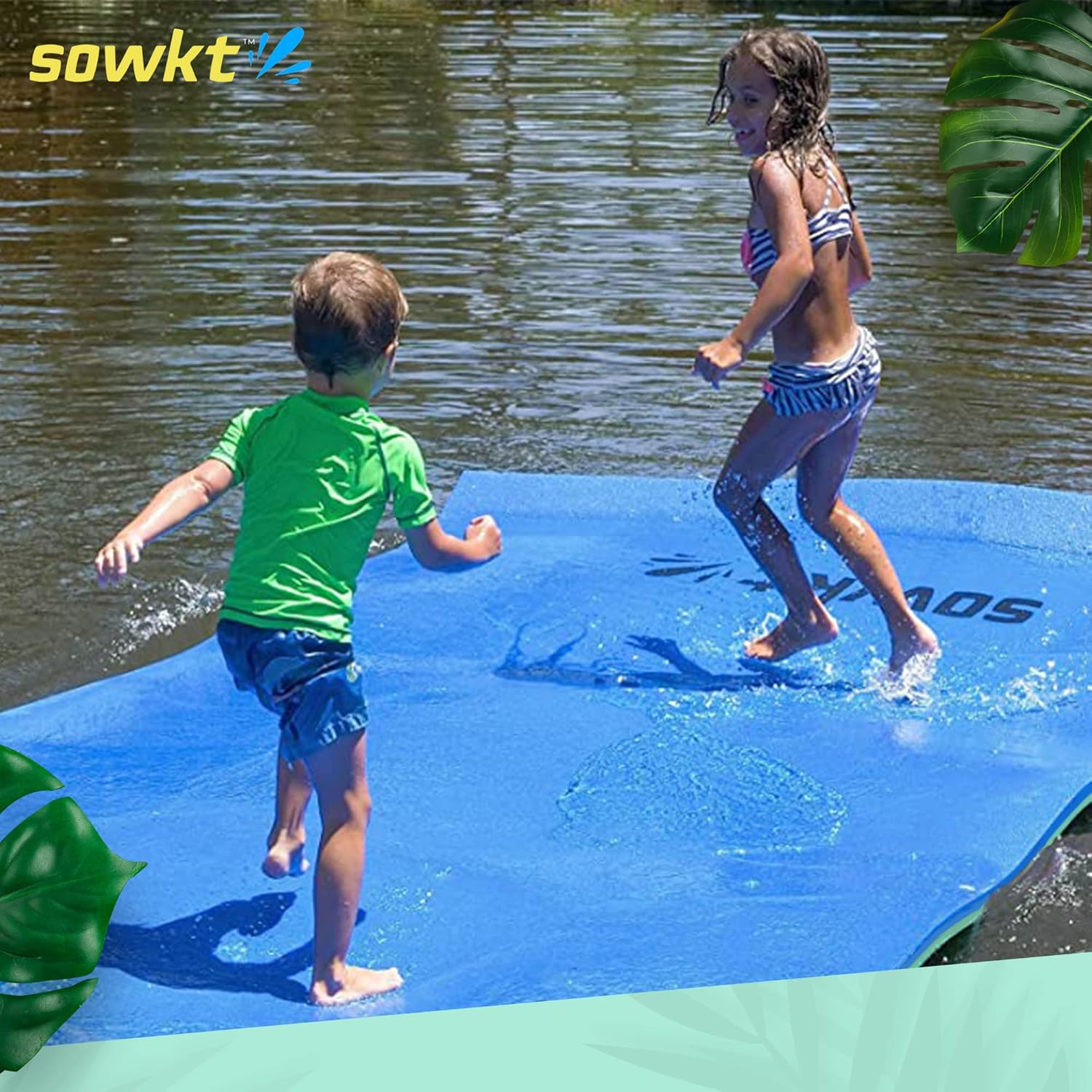 Premium Floating Mat for Lakes and Pools (8x4 ft) - Water Mat, Floating Dock, Floating Pads for Water - Lake Floats for Adults and Kids for Unlimited Fun!