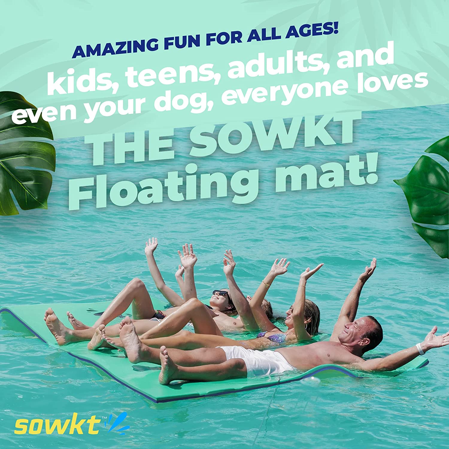 Floating Island For Lakes or Pools - 9 X 6 FEET (BLUE/GREEN)