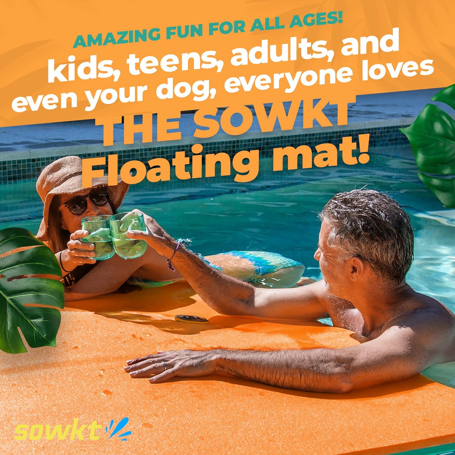 Premium Floating Mat for Lakes and Pools (8x4 ft) - Water Mat, Floating Dock, Floating Pads for Water - Lake Floats for Adults and Kids for Unlimited Fun!