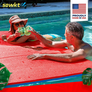 Floating Island For Lakes or Pools - 9 X 6 FEET (RED/BLUE)