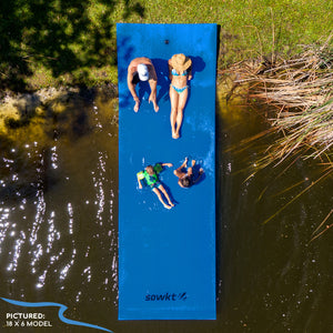 Floating Island For Lakes or Pools - 18 X 6 FEET (BLUE/BLACK /YELLOW)