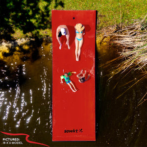 Floating Island For Lakes or Pools - 18 X 6 FEET  (BLUE/BLACK/RED)