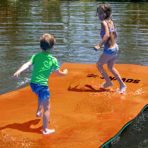 Floating Island For Lakes or Pools - 12 X 6 FEET (ORANGE/GREEN)
