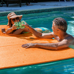 Load image into Gallery viewer, Floating Island For Lakes or Pools - 18 X 6 FEET (ORANGE / BLACK / GREEN)
