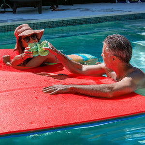Floating Island For Lakes or Pools - 18 X 6 FEET  (BLUE/BLACK/RED)