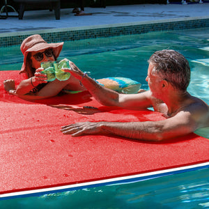 Floating Island For Lakes or Pools - 18 X 6 FEET (BLUE/WHITE/RED)