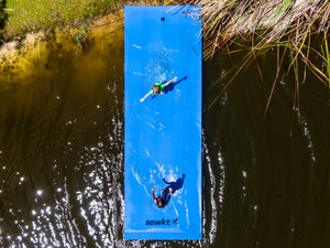 Floating Island For Lakes or Pools - 18 X 6 FEET  (BLUE/BLACK/RED)