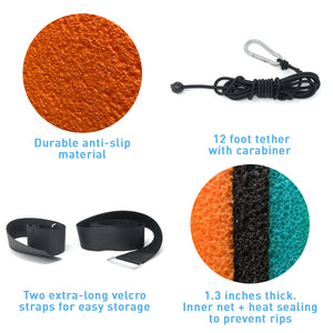 Floating Island For Lakes or Pools - 18 X 6 FEET (ORANGE / BLACK / GREEN)