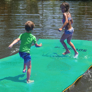 Floating Island For Lakes or Pools - 12 X 6 FEET (GREEN/YELLOW)