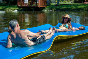 Floating Island For Lakes or Pools - 18 X 6 FEET (BLUE/BLACK /YELLOW)
