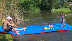 Floating Island For Lakes or Pools - 18 X 6 FEET  (BLUE/BLACK/RED)