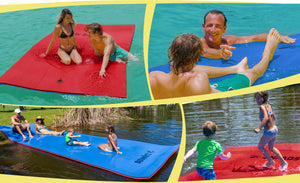 Floating Island For Lakes or Pools - 12 X 6 FEET (RED/BLUE)