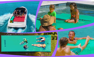 Floating Island For Lakes or Pools - 12 X 6 FEET (GREEN/YELLOW)