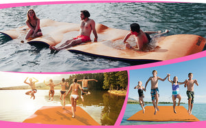 Floating Island For Lakes or Pools - 18 X 6 FEET (ORANGE / BLACK / GREEN)