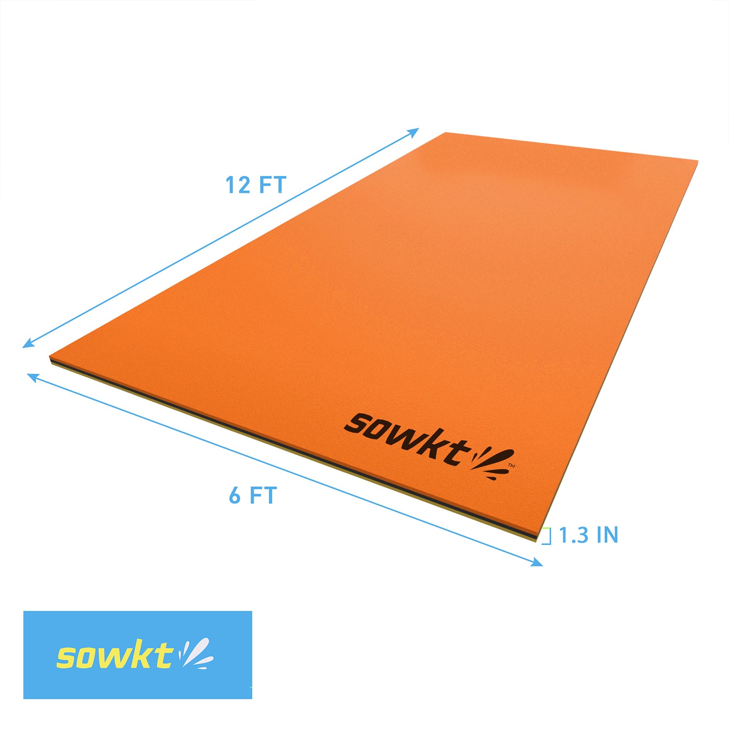 Floating Island For Lakes or Pools - 12 X 6 FEET (ORANGE/GREEN)