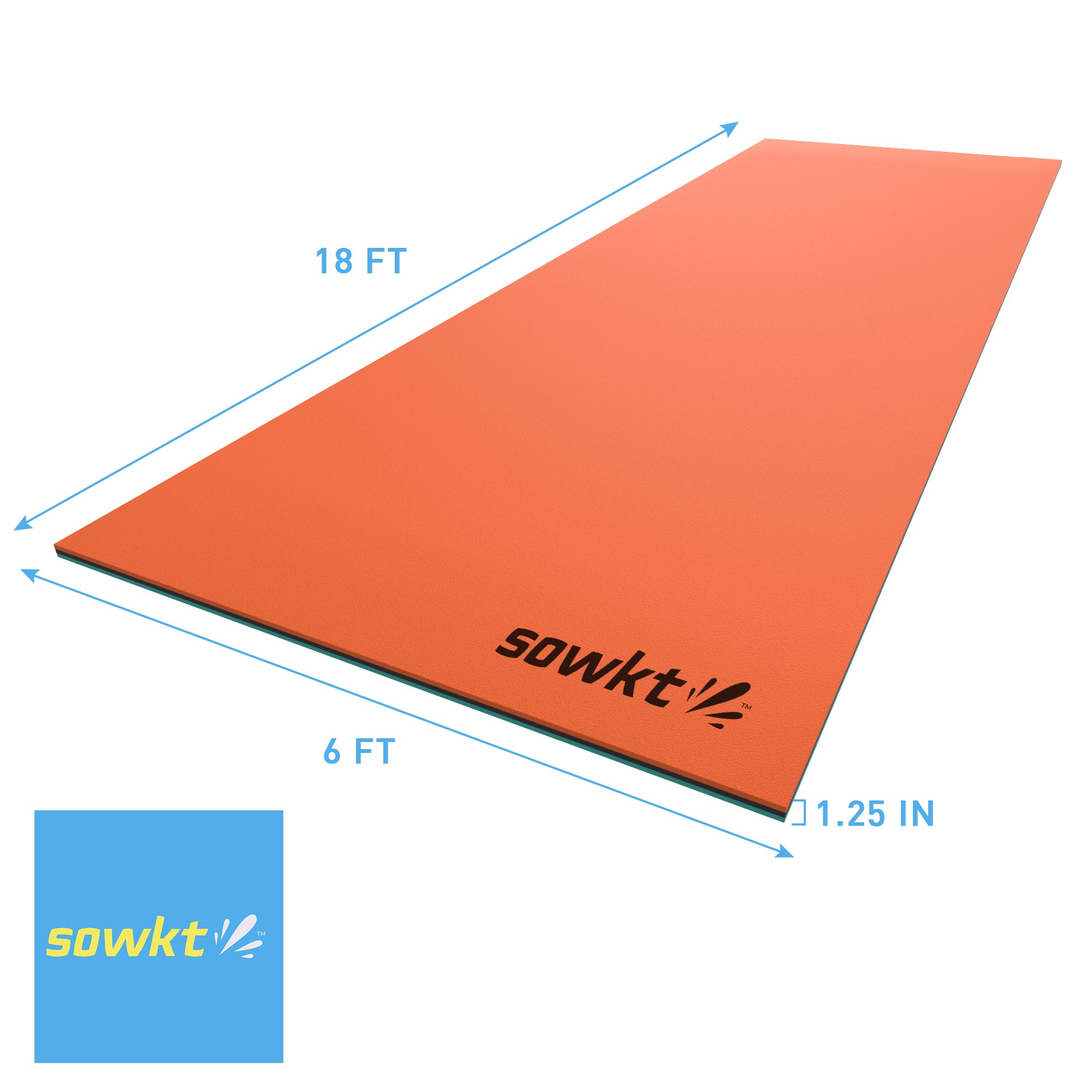 Floating Island For Lakes or Pools - 18 X 6 FEET (ORANGE / BLACK / GREEN)